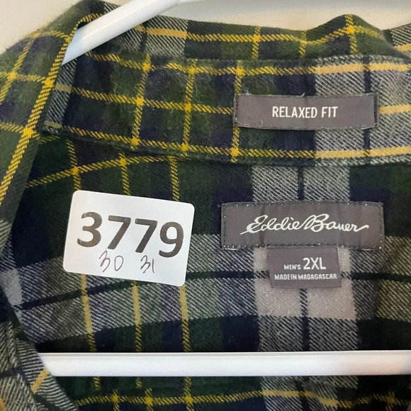 Eddie Bauer Mens Multicolor Flannel Plaid Shirt Button Down 2XL Relaxed Fit - Picture 7 of 7